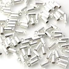 LEATHER ENDS ROUND SILVER PLATED 2MM (20 PACK)