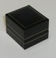 SDR-RING BOX BLACK LEATHERETTE GOLD LINE BLACK PAD