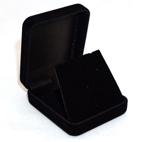 SSE - EARRING BOX BLACK FLOCK BLACK FLAP
