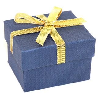 CBR156 - RING BOX NAVY CARDBOARD GOLD BOW (60 PCS)