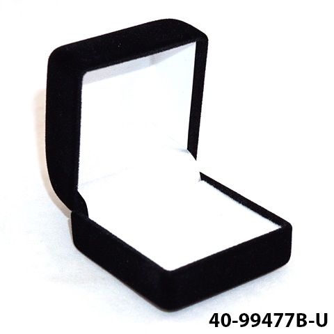 SSR1 - RING BOX BLACK FLOCK WHITE FOAM PAD