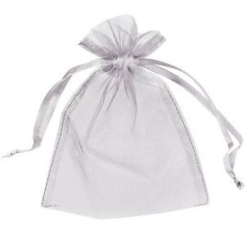 ORGANZA BAG 7X10CM SILVER (1 DOZ)