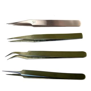TWEEZERS SET - 4 X S/STEEL 130MM NON-MAGNETIC