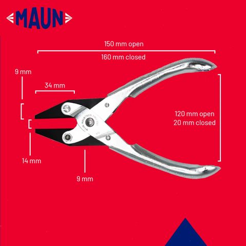 Plier - Maun Smooth Jaws Flat Nose Parallel 160mm