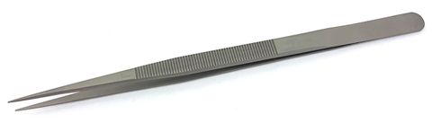 Tweezers - Bright S/Steel - 160mm, 0.6mm Tip