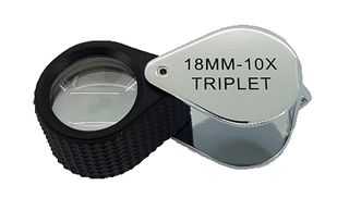 Hand Loupe - 18mm Triplet 10x Chrome/Black
