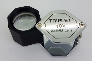 Pocket Loupe Triplet Hex - 10X 20.5mm Chrome