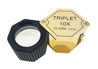 Pocket Loupe Triplet Hex - 10X 20.5mm Gold
