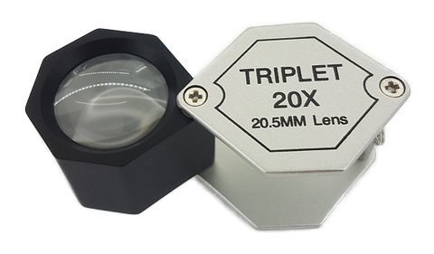 Pocket Loupe Triplet Hex - 20X 20.5mm Silver