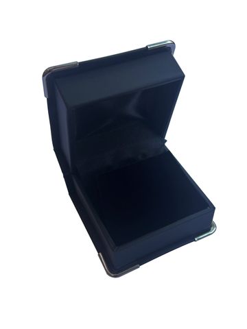 SCG-SILVER CORNER EARRING BOX BOX BLK BLK VELV PAD