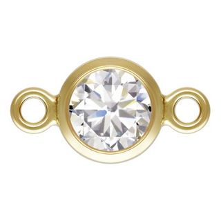 Charm connector - 14/20GF 4mm CZ White