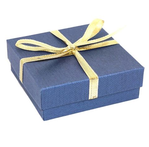 CBBM156-MULTI BOX NAVY CARDBOARD GOLD BOW (36 PCS)