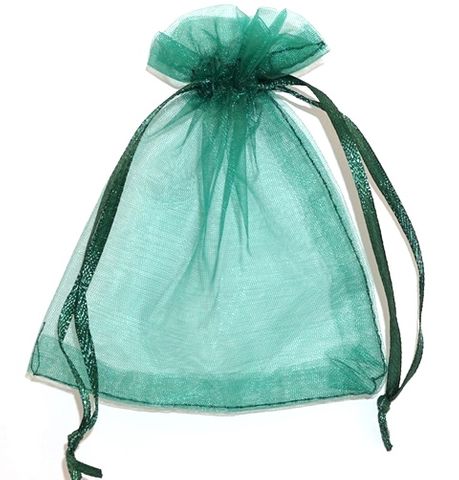 ORGANZA BAG 10X12CM DARK GREEN (1 DOZ)