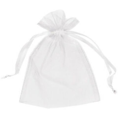 ORGANZA BAG 7X10CM WHITE (1 DOZ)