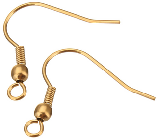 Shepherd Hook coil-Gold plated steel (20 pairs)