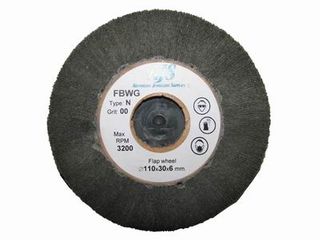 Buff Flap Wheel Grey Wool 100mm x 25mm