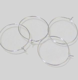 HOOP EAR WIRES 1" SILVER PLATED (10 PAIRS)