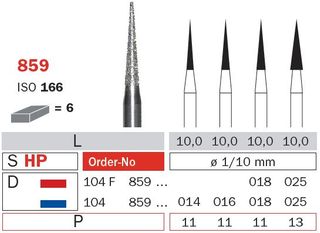 Diaswiss Diamond Bur - Long Tapered Point 1.4mm