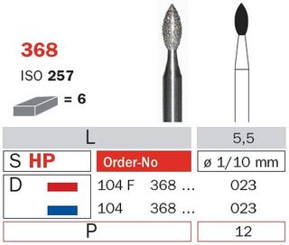 Diaswiss Diamond Bur - Pointed Bud 2.3mm