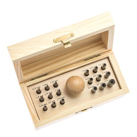 BEZEL SETTING PUNCHES - 18 PIECE WOODEN BOX