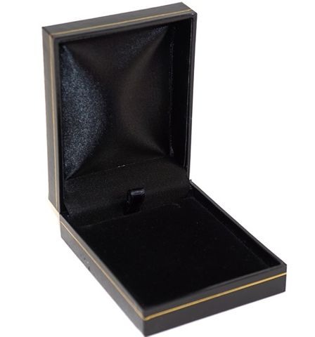 SC17-PENDANT BOX BLK LEATHERETTE GOLD LINE BLK PAD