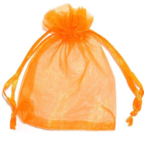 ORGANZA BAG 7X10CM ORANGE (1 DOZ)