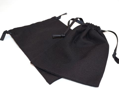 XL CALICO POUCH BLACK/BLACK RIBBON 115X160MM