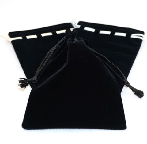 VELVET POUCH XL BLACK/BLACK 105X155MM