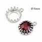 Silver Round Crown Bezel Pendant
