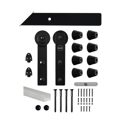 4m Single Barn Door Track Kit BLK