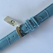 16MM PALE BLUE ALLIGATOR-GRAIN LEATHER STRAP