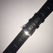 20mm BLACK ALLIGATOR-GRAIN LEATHER STRAP (613R)