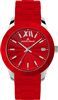 J-L WATCH, 44MM, STEEL, RED SILICON STRA