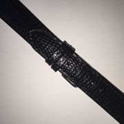 18MM BLACK LIZARD GRAIN WATCH STRAP (610R)