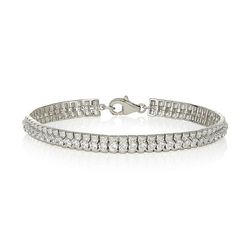 SILVER 4 CLAW SWAROVSKI BRACELET WIDE BASE (4.60CT)