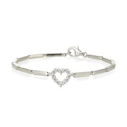 SILVER SWAROVSKI BRACELET (0.25CT) WITH HEART CHARM