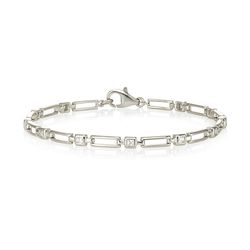 SILVER PRINCESS CUT SWAROVSKI BRACELET (0.60CT)