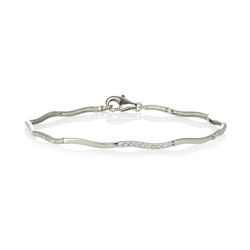 SILVER CURVY LINK SWAROVSKI BRACELET (0.30CT)