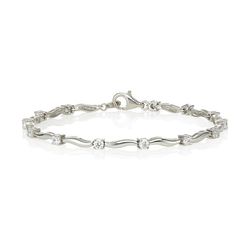 SILVER CURVY LINK SWAROVSKI BRACELET (1.60CT)