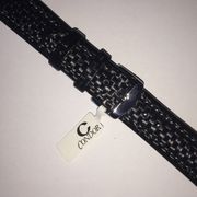 18MM BLACK CARBON LOOK WATCH STRAP