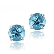 PR 4CL S/SILVER 4MM BLUE TOPAZ STUDS