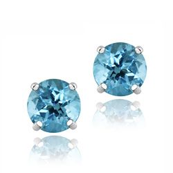 S/SILVER BLUE TOPAZ STUDS