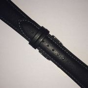 24MM BLACK GENUINE CAMEL LEATHER STRAP