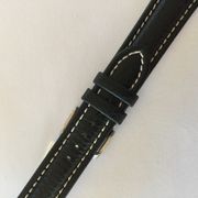 20MM BLACK BUFFALOGRAIN LEATHER STRAP (376R)