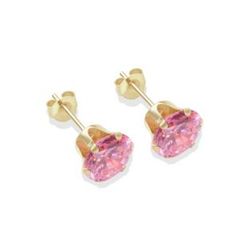 9CT GOLD PINK C/Z STUDS