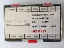 SET OF KNURLED STEEL PINS