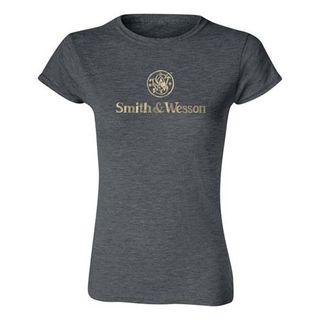 S&W Womens Hand Painted Logo S/S Tee - Smoke Heather -Medium