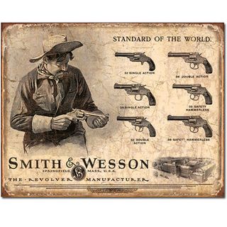 Tin Sign - S&W Revolvers