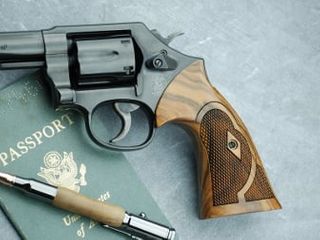 S&W N Round Conversion Roper Target - Rosewood Checkered
