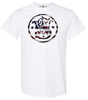 S&W American Flag Circle Logo S/S Tee - 2XL - White